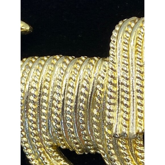 Vintage Sarah Coventry Gold-Tone Dog Brooch With Rope Detailing J0260 - Picture 4 of 12